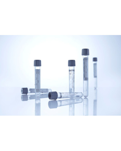 Tube de prélèvement sous vide en P.E.T. 4ml/5ml FLUORURE OXALATE stérile