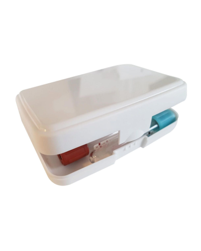 Boîte de transport en polypropylène pour 6 tubes 5/7ml 115x85mm blanche (carton de 172 pcs)