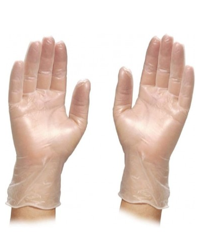 Gants vinyle légèrement poudrés, grand 8-9