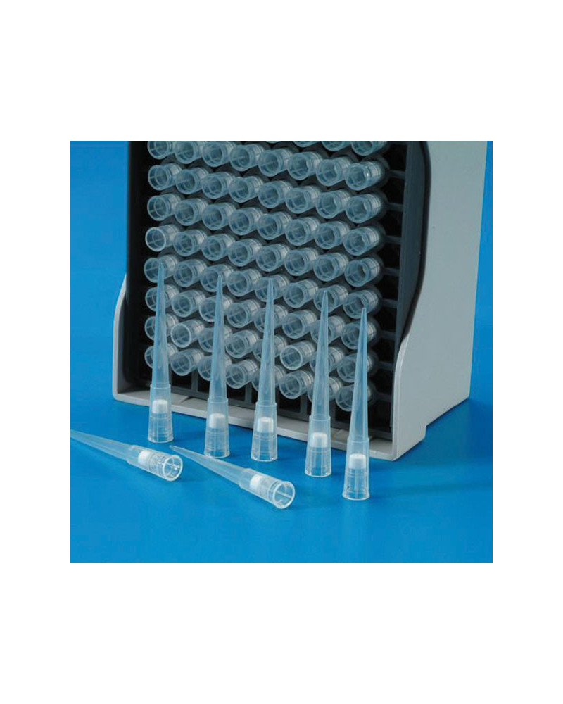 Cônes à filtre long 200 µl, en rack stérile de 204