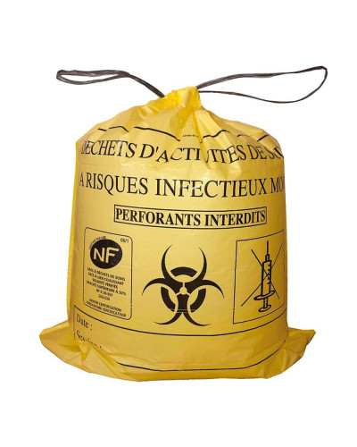 Sacs poubelle jaune, 15 Litres (Sac de déchets infectieux)