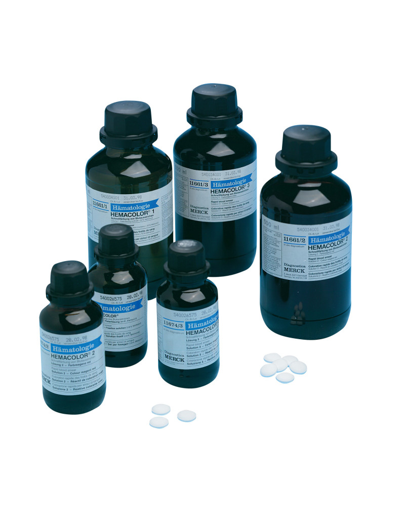 Kit Hémacolor, solution n° 3 - réactif de coloration bleue