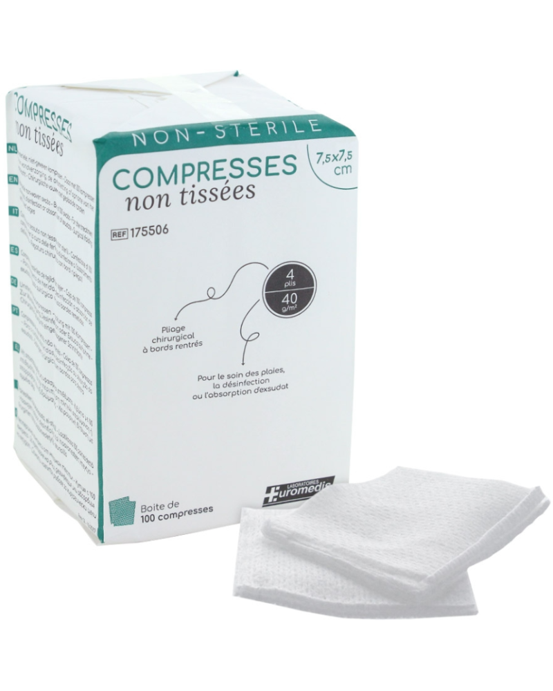 Compresse non tissée non stérile, 50 x 50 mm