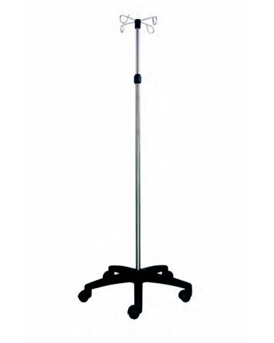 Pied à sérum inox 4 crochets