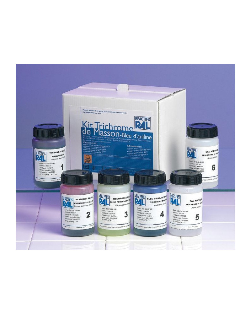 Kit trichrome de MASSSON, bleu d'aniline (Neurologie)