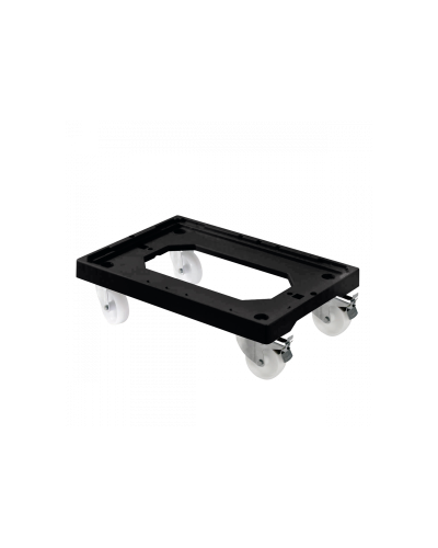 Socle noir, à roulettes