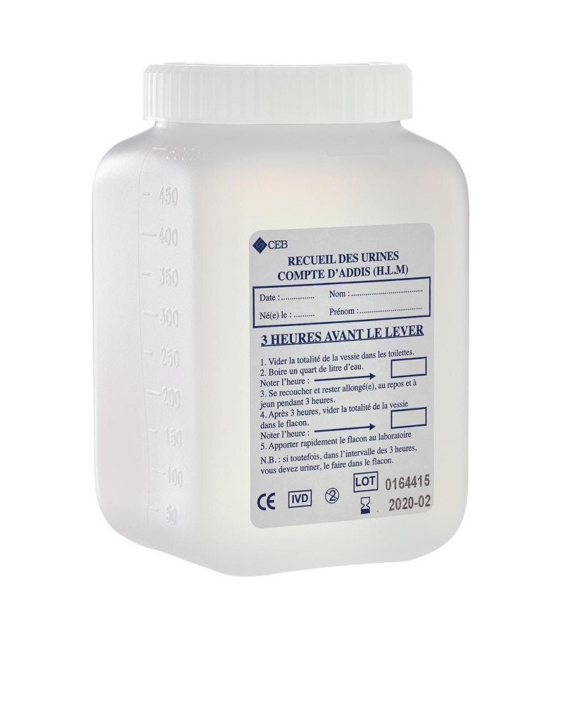 Flacon pour compte d'addis - 500 ml - avec étiquette