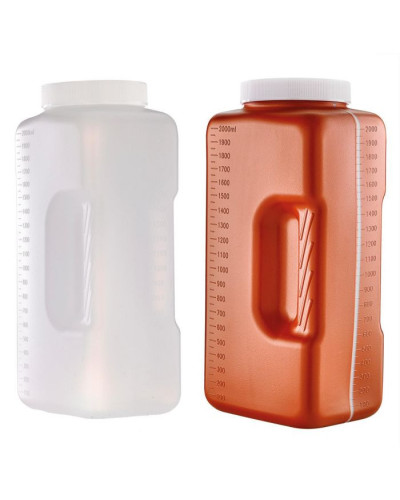 Bocal à urine - Flacon avec poignée pour recueil des urines de 24 h - 2 700 ml - blanc