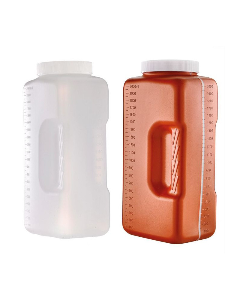 Bocal à urine - Flacon avec poignée pour recueil des urines de 24 h - 2 700 ml - blanc