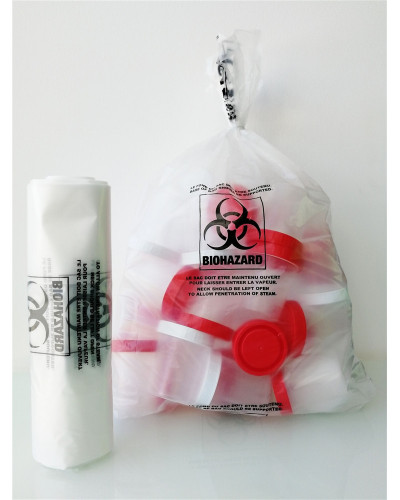 Sacs à déchets pour destruction en autoclave, 14 L