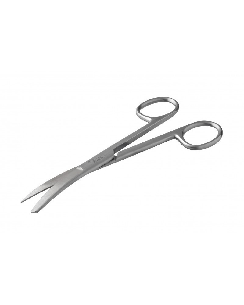 Ciseaux dauphin (1 bout pointu et 1 bout mousse), courbes, 11 cm