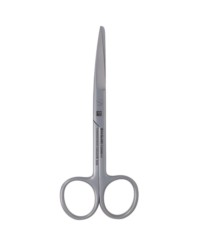 Ciseaux dauphin (1 bout pointu et 1 bout mousse), courbes, 15 cm