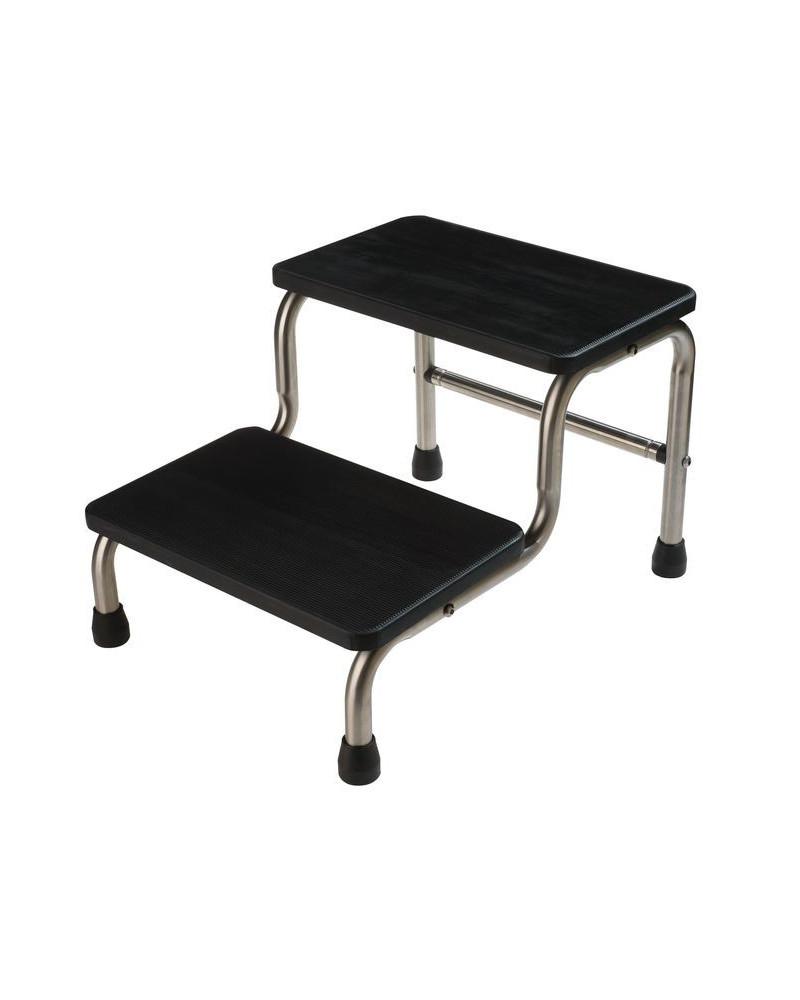 Marchepied médical 2 marches en acier inoxydable