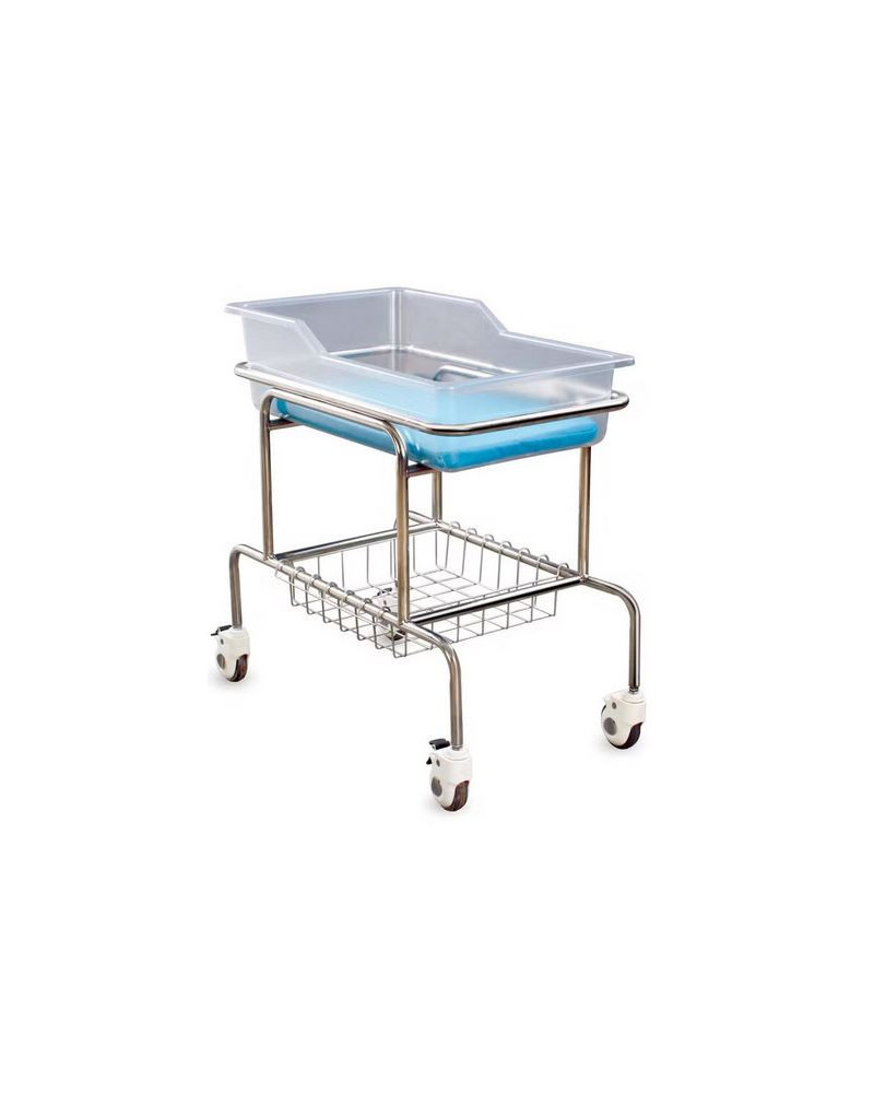 Berceau amovible avec matelas, monté sur roulettes