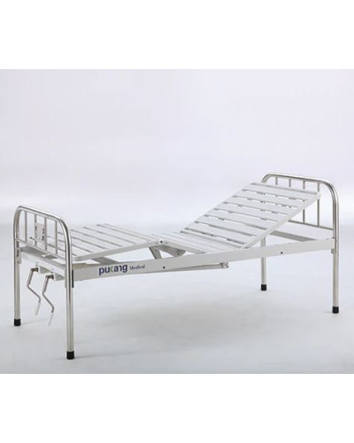 Lit relevé avec panneaux de tête de lit en acier inoxydable, Modèle B-29