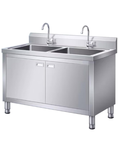 Paillasse de lavage mural, 2 bassins