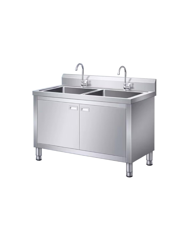 Paillasse de lavage mural, 2 bassins