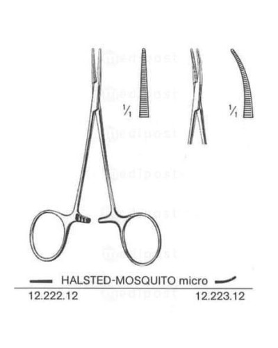 Pince HALSTED-MOSQUITO S/G hémostatique Courbe 12.5cm