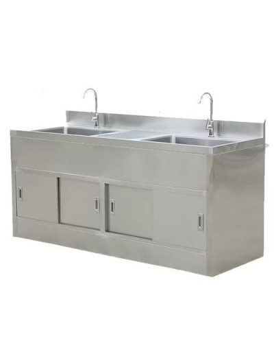 Paillasse murale en acier inox 02 postes