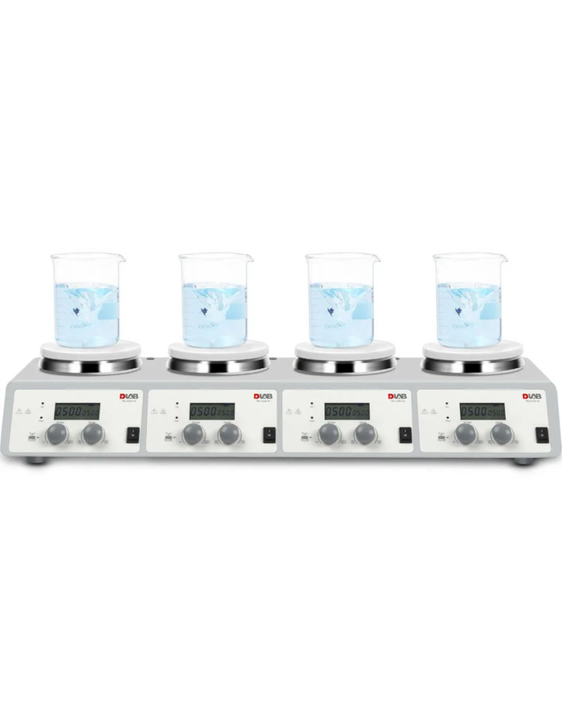 Agitateur magnétique à plaque chauffante numérique LCD à 4 postes, Modèle  MS-H340-S4