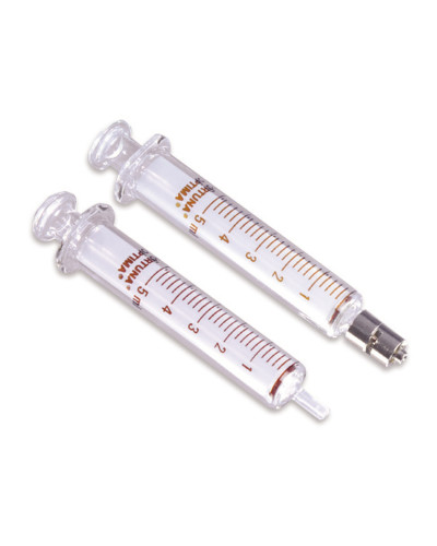 Seringues en verre, bout verre, Luer cone centré, 50 ml