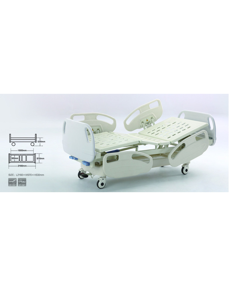 Lit mobile relevé/semi relevé avec panneaux de tête/pied de lit (verrouillage centralisé), Modèle B-6