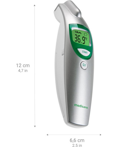 Thermomètre infrarouge professionnel Medisana – Sans contact, 1 seconde, mémoire 30 mesures