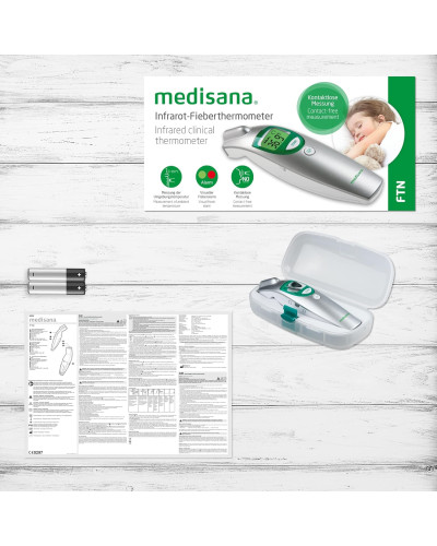 Thermomètre infrarouge professionnel Medisana – Sans contact, 1 seconde, mémoire 30 mesures