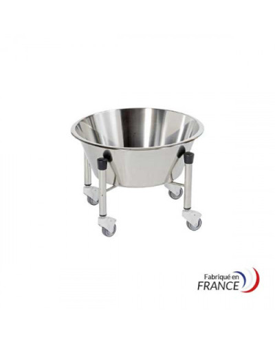 Baquet inox 400 mm – 15 L, roues antistatiques 50 mm | SOCIMED