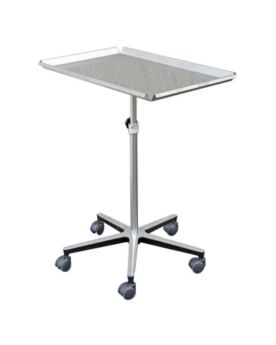 Table Mayo Manuelle Inox 60×40 – Réglable en Hauteur | SOCIMED