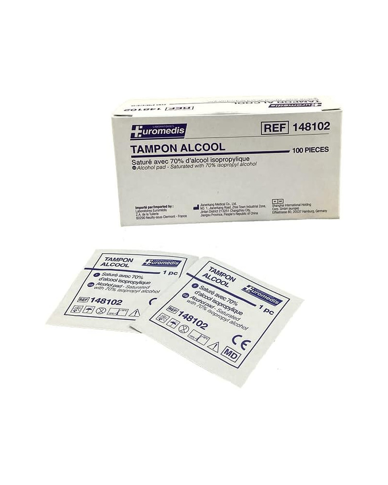 Tampons Alcool 70 % – Compresses Désinfectantes Individuelles | SOCIMED