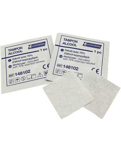 Tampons Alcool 70 % – Compresses Désinfectantes Individuelles | SOCIMED