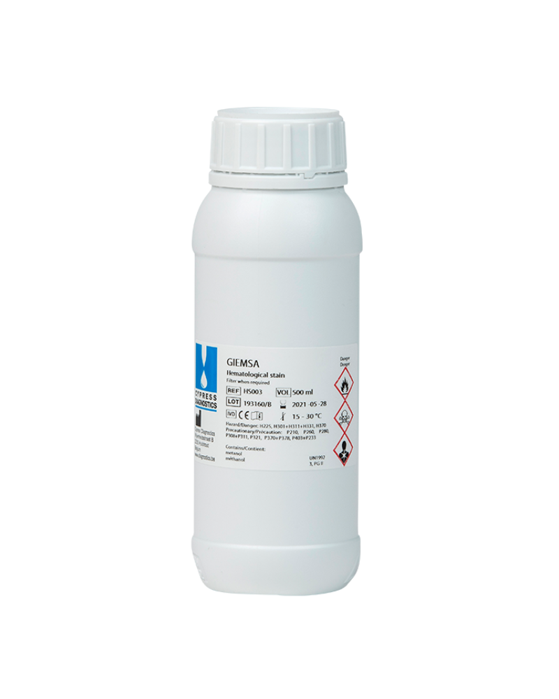 Colorant Giemsa HS003 – Diagnostic hematologique & histologique – 500 ml