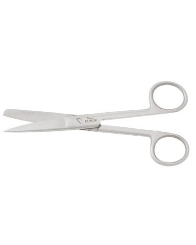 Ciseaux dauphin (1 bout pointu et 1 bout mousse), courbes, 13 cm