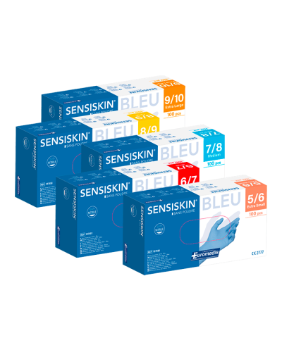 Gants Nitrile Sans Poudre Sensiskin – 240 mm | SOCIMED