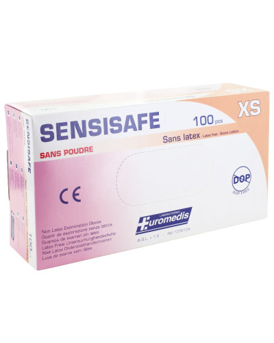 Gant vinyle stretch sans poudre SENSISAFE - Boîte 100 | SOCIMED