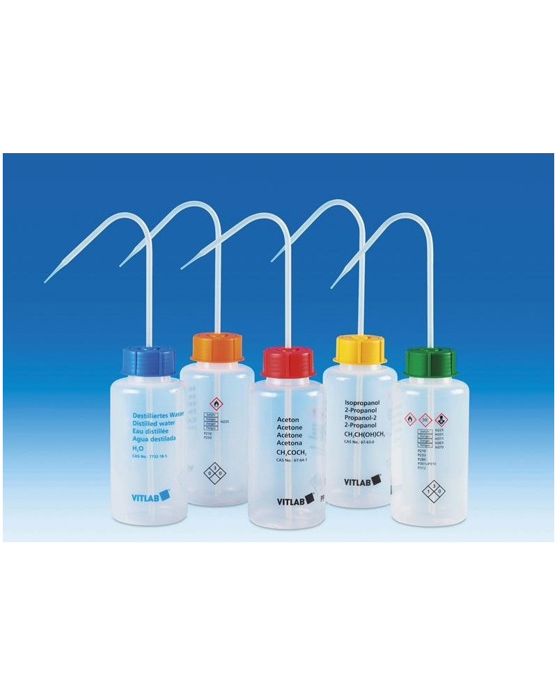 Pissette de Sécurité VITsafe, PE-LD, Large Ouverture, GL 45, \"Ethanol\"