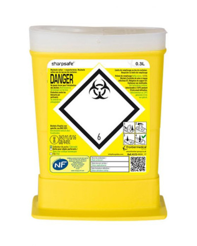 Collecteur d'aiguilles SHARPSAFE, 0,3 L, ouverture totale