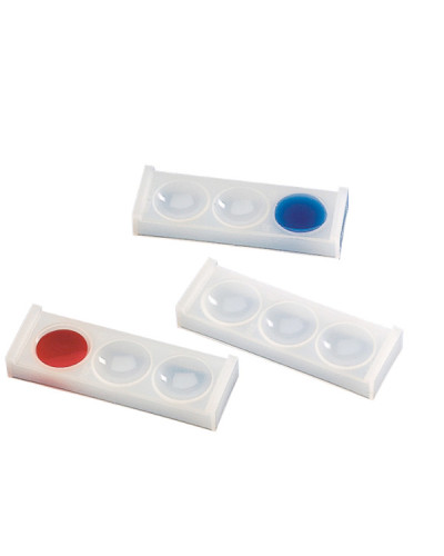 Plaque de coloration à 3 puits en polyéthylène PE-LD (27 x 85 mm)