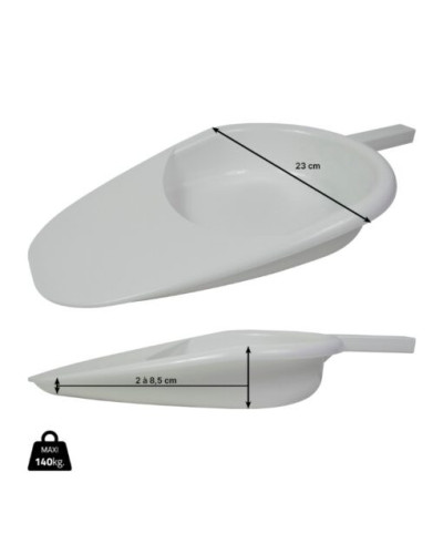 Bassin de lit, forme pantoufle