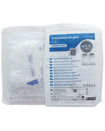 Compresse stérile de gaze pour laparotomie