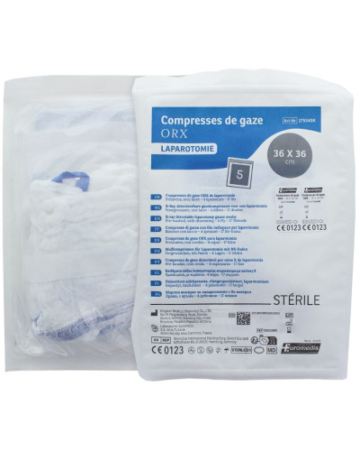 Compresse stérile de gaze pour laparotomie
