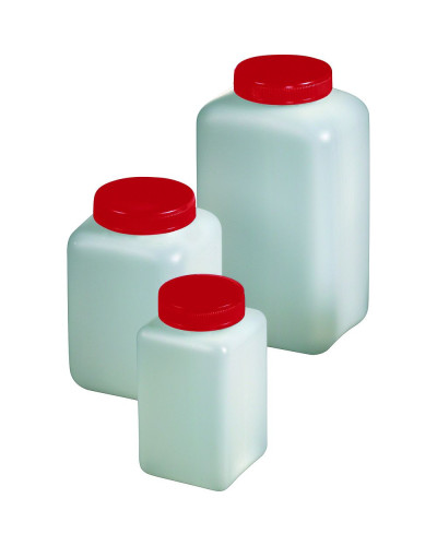 Flacons à large ouverture 150ml,bouchés/ionisés,simple fermeture