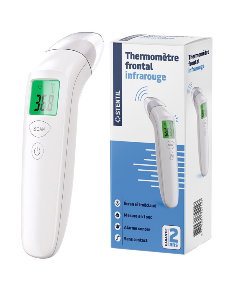 Thermomètre Frontal Stentil – Sans Contact 1 s, Piles Incluses | Socimed