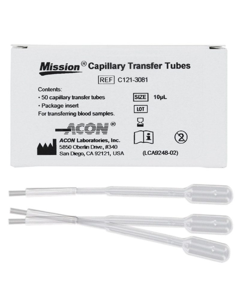 Tubes Capillaires Mission Acon – Pipettes 10 µL Boîte 50 | Socimed