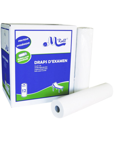 Drap d'examen jetable ouate lisse – 12 rouleaux 135 formats 50×35 cm | SOCIMED