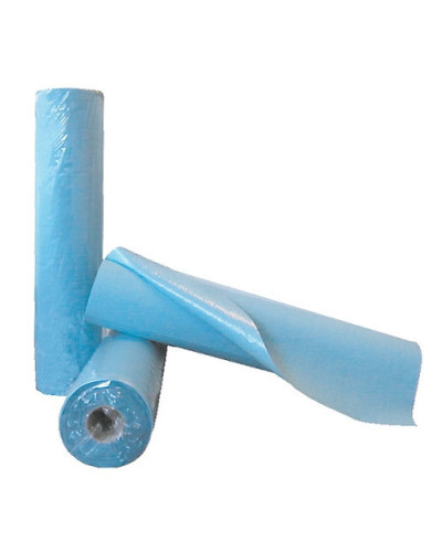Drap d'examen gaufré plastifié bleu – 6 rouleaux 132 formats 50×38 cm | SOCIMED