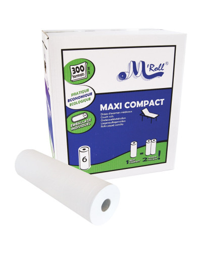 Drap d'examen Maxi Compact ouate - 6 rouleaux 300 formats 50x35 cm