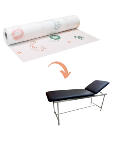 Drap d'examen pédiatrique plastifié motifs enfants – 12 rouleaux 130 formats | SOCIMED
