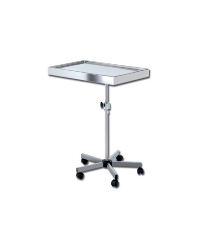 Table de Mayo Inox Réglable en Hauteur sur Roulettes | SOCIMED